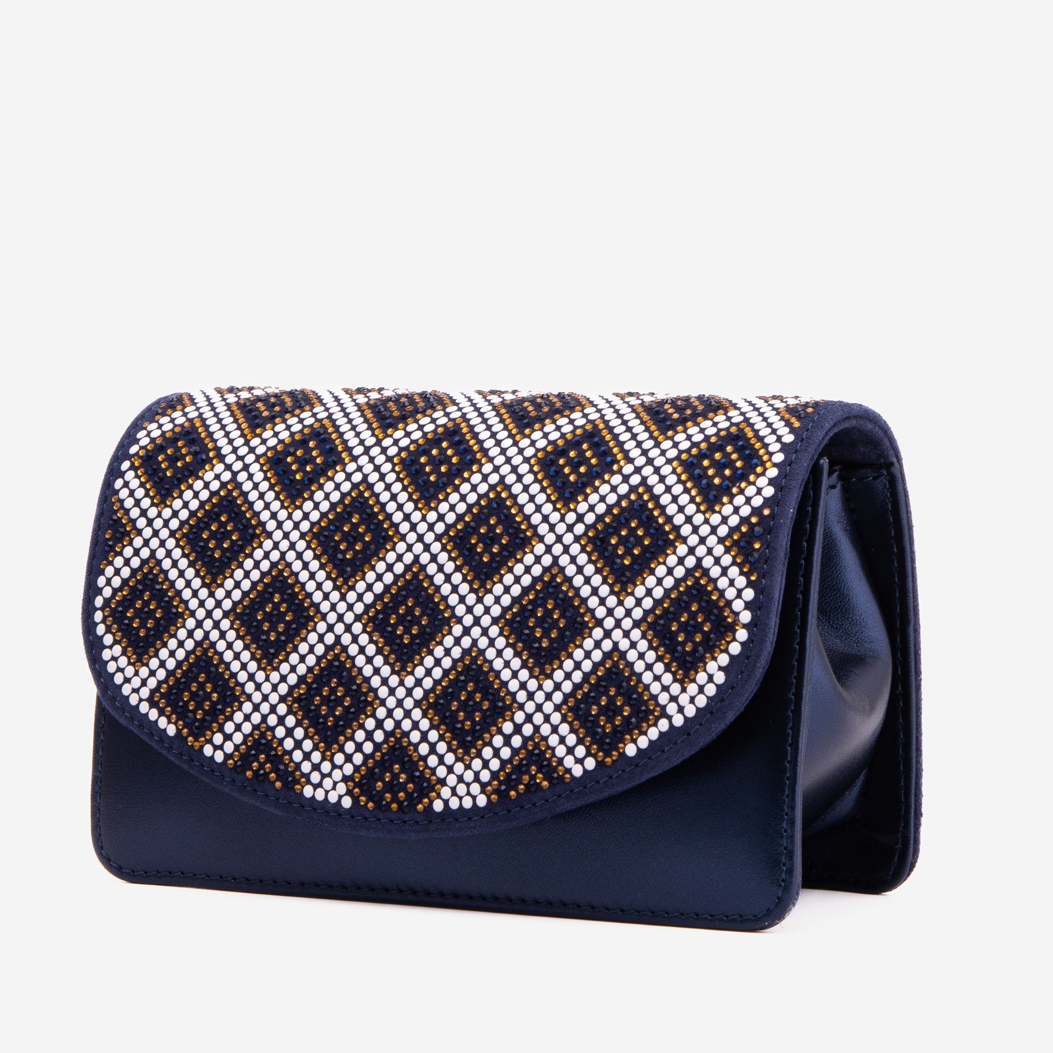The Nampula Navy Blue Glitter Leather Handbag
