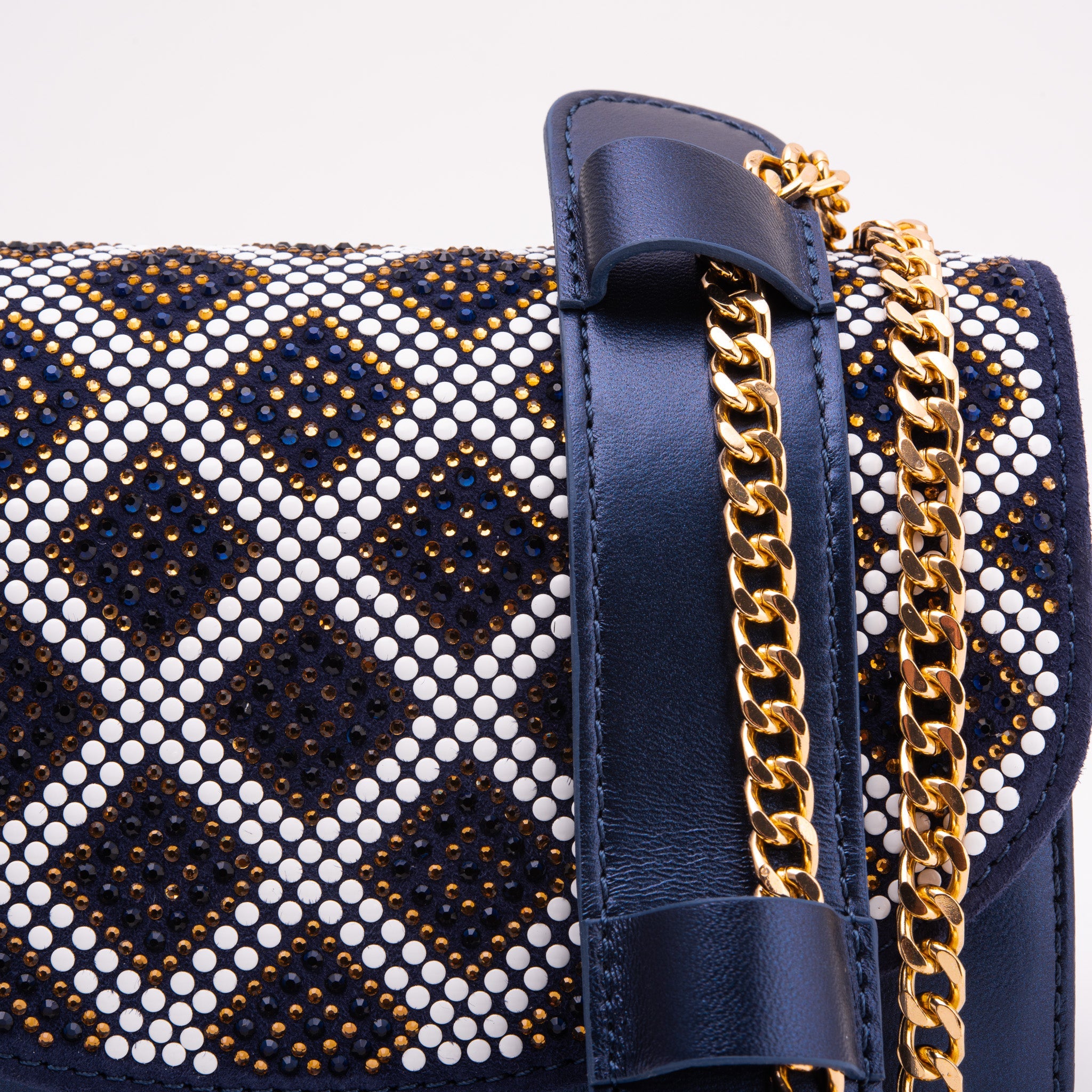 The Nampula Navy Blue Glitter Leather Handbag