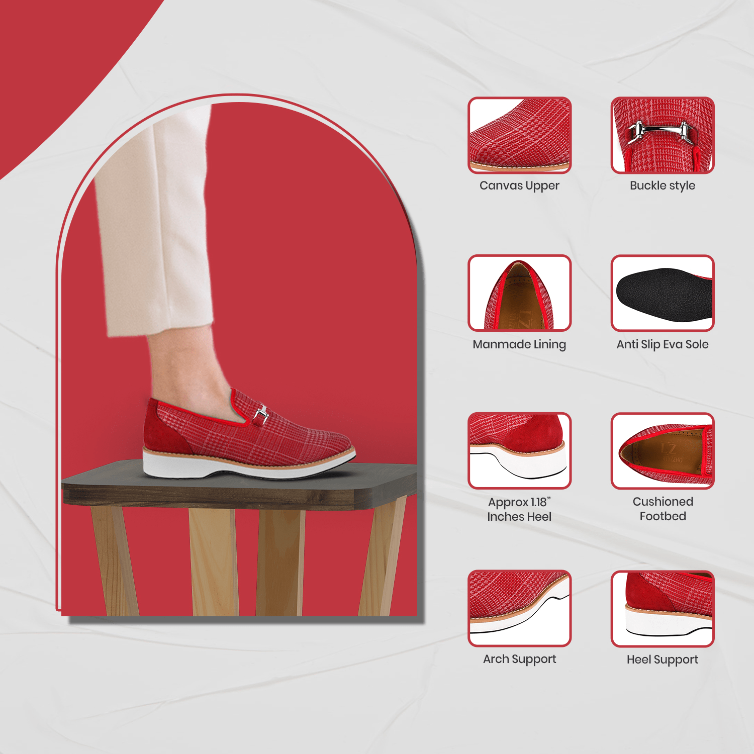 Megaball mens Casual textile printed buckle shoes