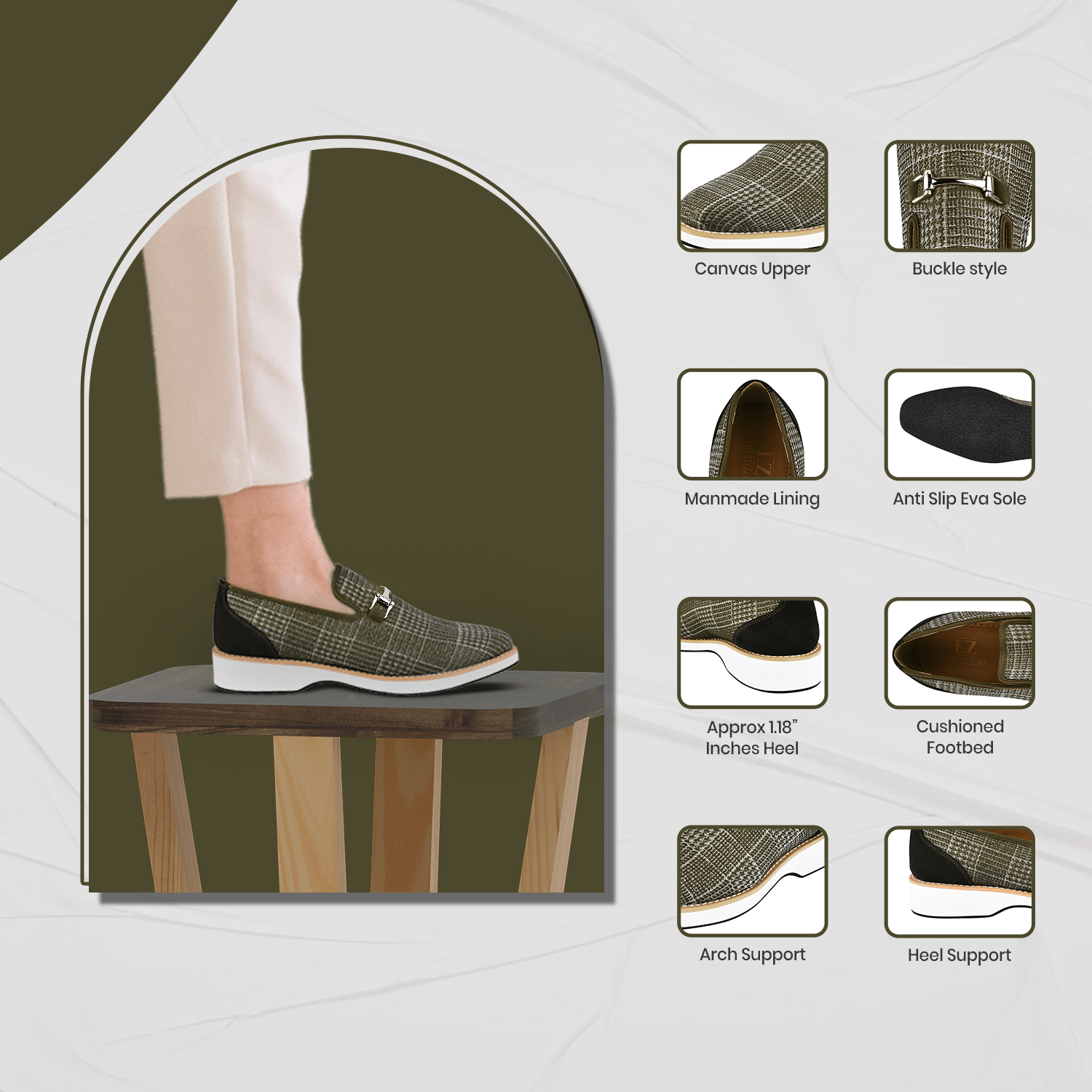 Megaball mens Casual textile printed buckle shoes