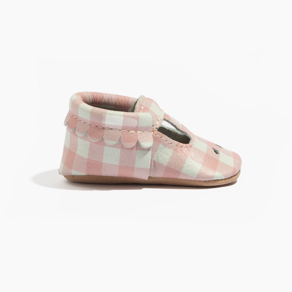 Melon Gingham Mary Jane Baby Shoe Mary Jane by Freshly Picked – Don't Panic Shoes