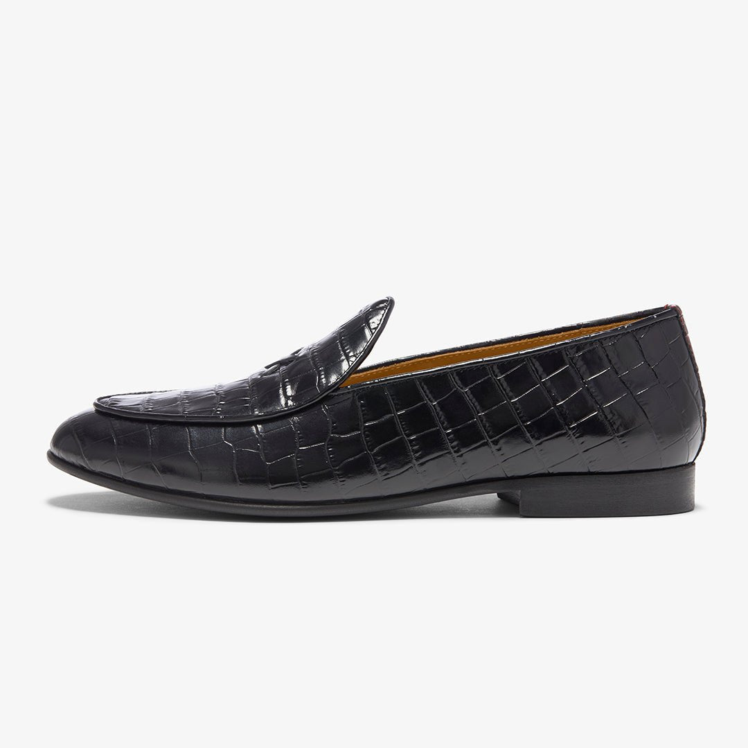 Men's Black Full Croc Milano Loafer Men's Footwear by Del Toro Shoes – Don't Panic Shoes