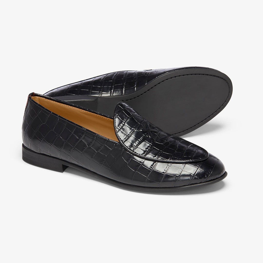 Men's Black Full Croc Milano Loafer Men's Footwear by Del Toro Shoes – Don't Panic Shoes