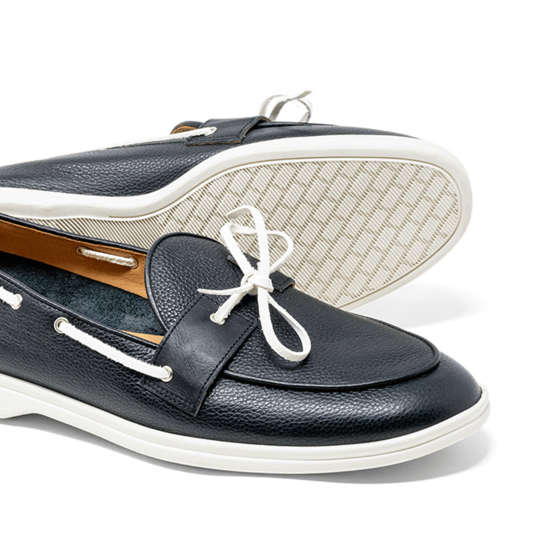 Men's Black Pebbled Leather Barca Yacht Loafer Men's Footwear by Del Toro Shoes – Don't Panic Shoes