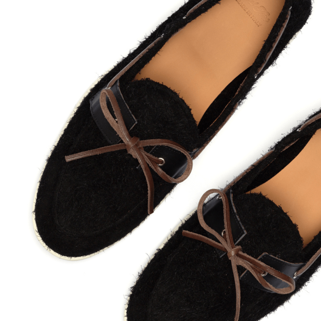 Men's Black Textured Suede Barca Yacht Loafer Men's Footwear by Del Toro Shoes – Don't Panic Shoes