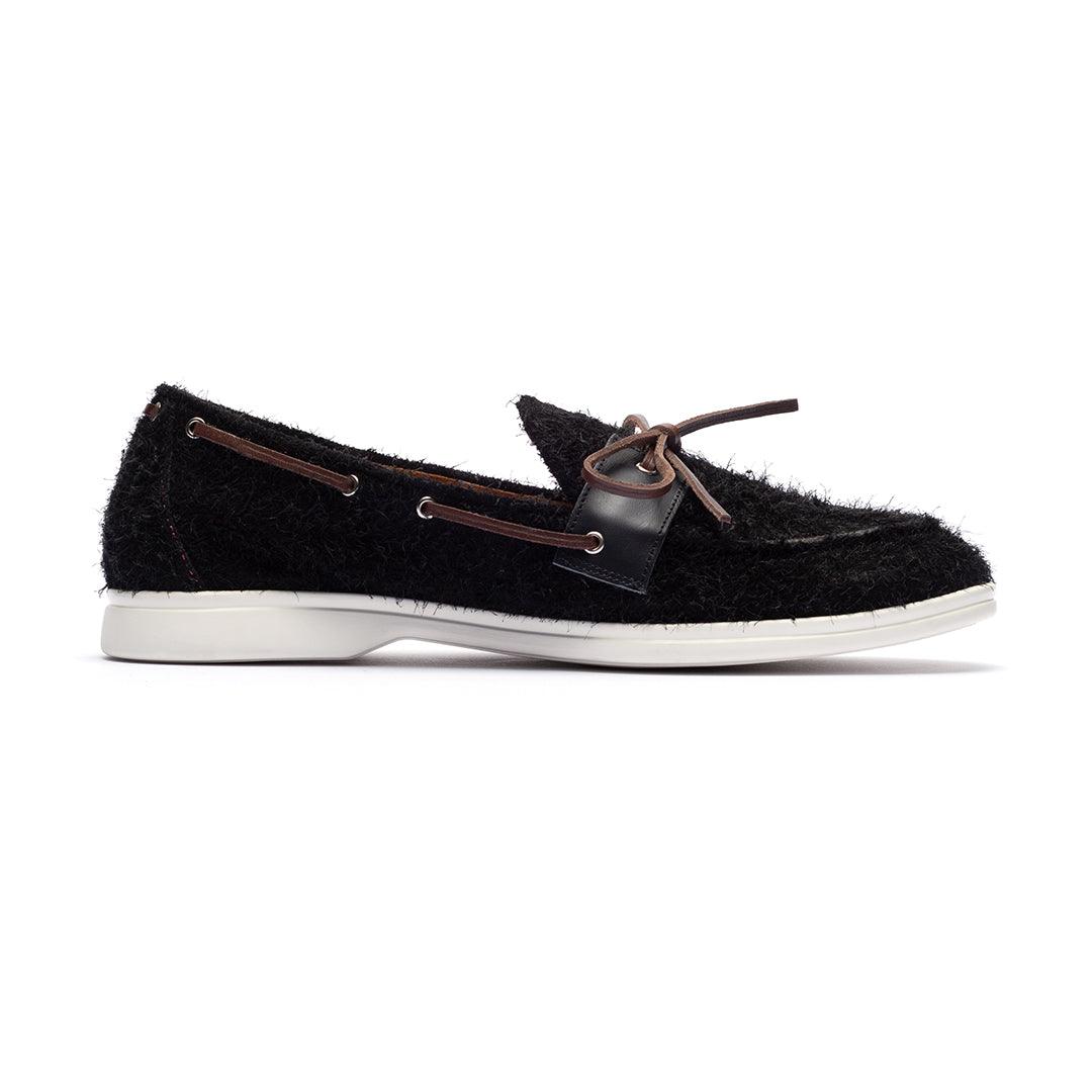 Men's Black Textured Suede Barca Yacht Loafer Men's Footwear by Del Toro Shoes – Don't Panic Shoes