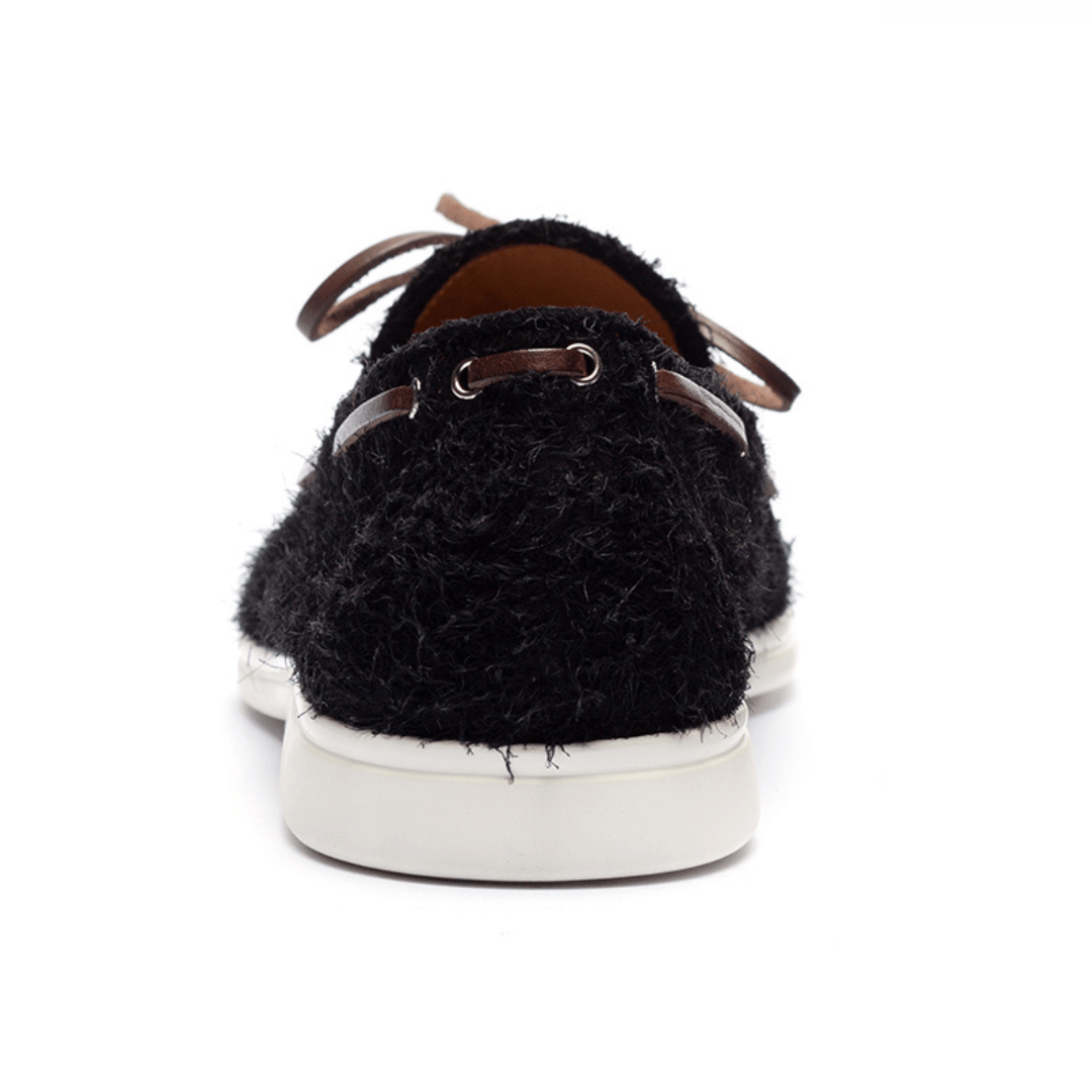 Men's Black Textured Suede Barca Yacht Loafer Men's Footwear by Del Toro Shoes – Don't Panic Shoes