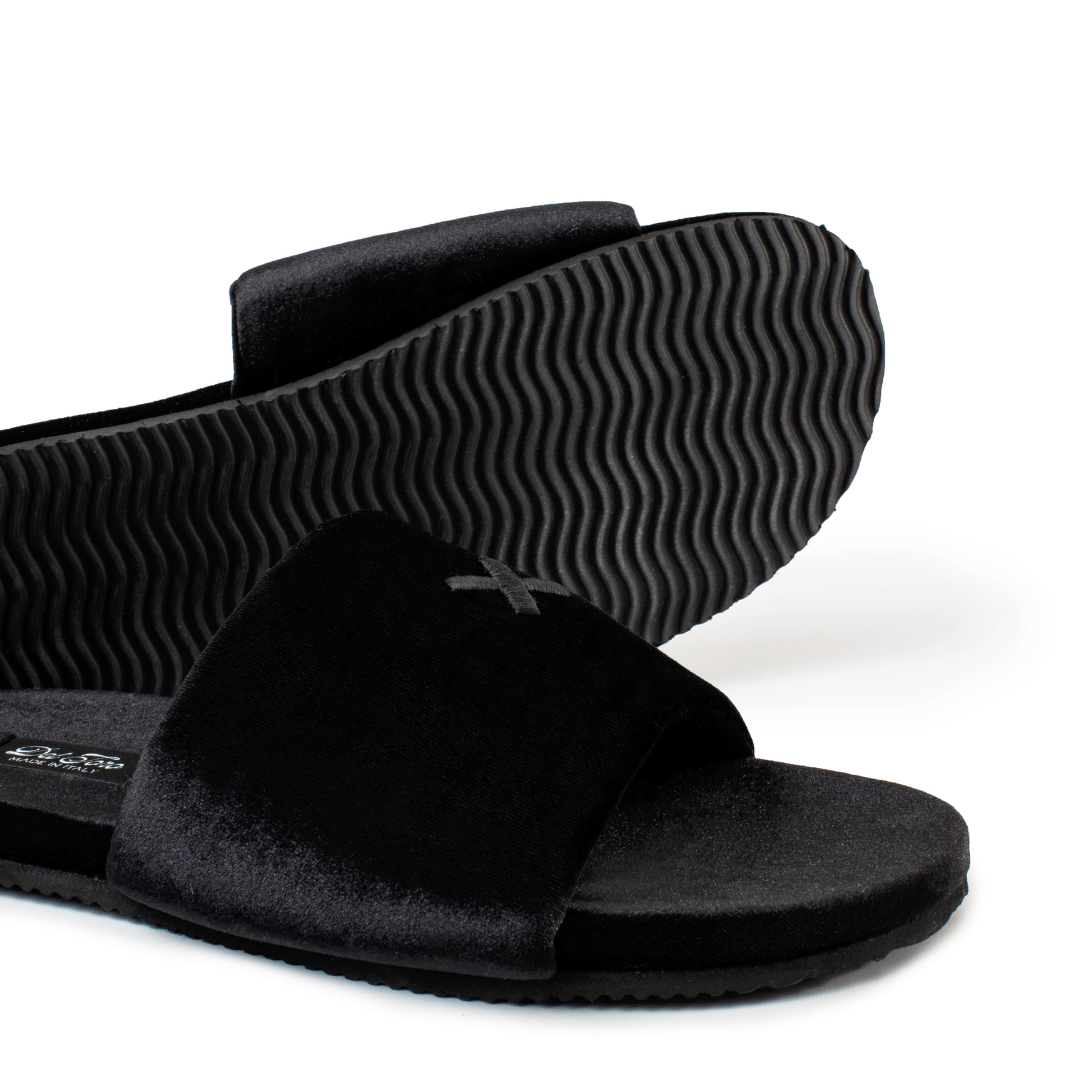 Men's Black Velvet House Slide Men's Footwear by Del Toro Shoes – Don't Panic Shoes