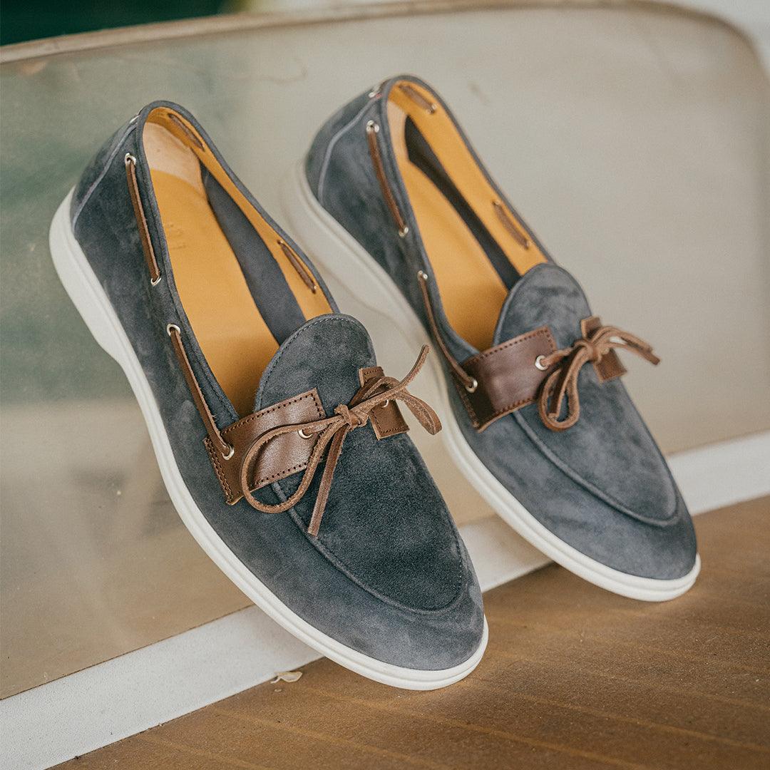 Men's Blue Suede Barca Yacht Loafer Men's Footwear by Del Toro Shoes – Don't Panic Shoes