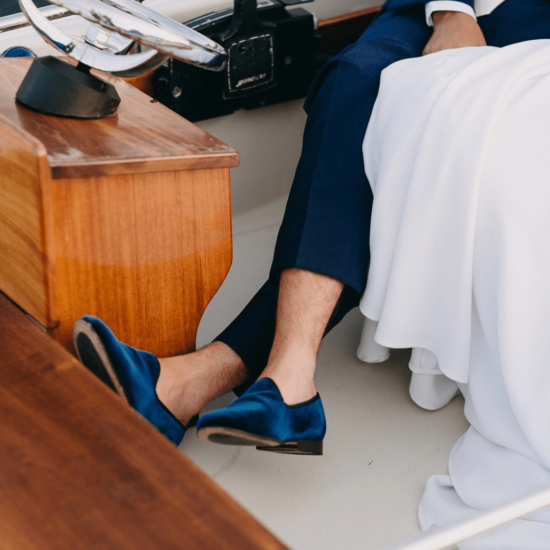 Men's Blue Velvet Slipper Ii Men's Footwear by Del Toro Shoes – Don't Panic Shoes