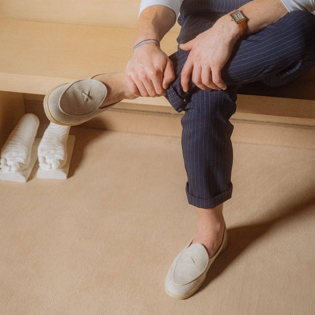 Men's Bone Suede Viaggio Loafer Men's Footwear by Del Toro Shoes – Don't Panic Shoes