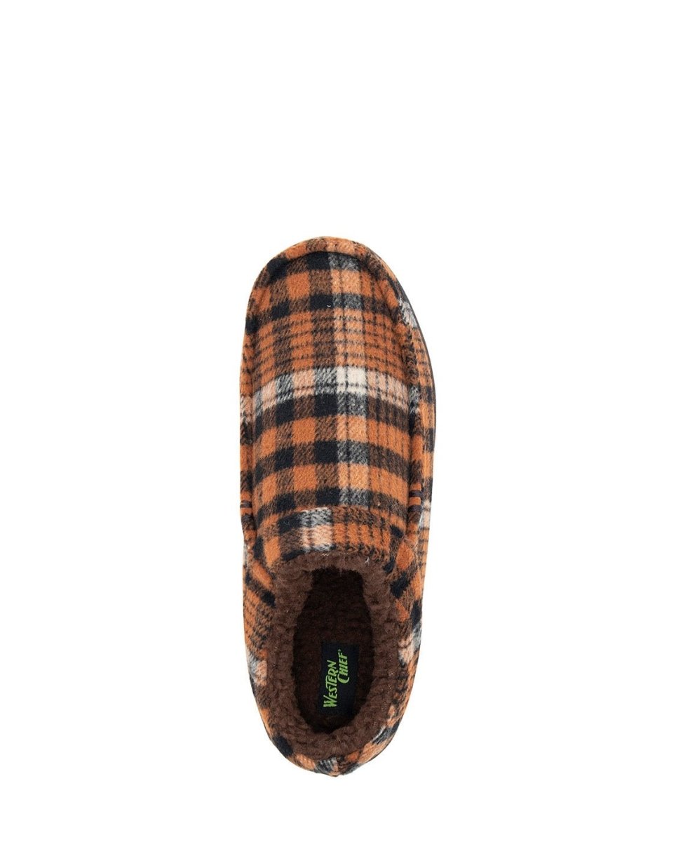 Men's Boxer Plaid Slipper - Chestnut Slippers by Western Chief Men's – Don't Panic Shoes