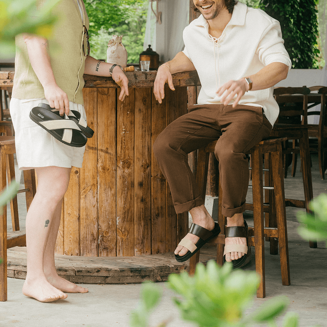 Men's Brown And Tan Cinturini Sandal Men's Footwear by Del Toro Shoes – Don't Panic Shoes