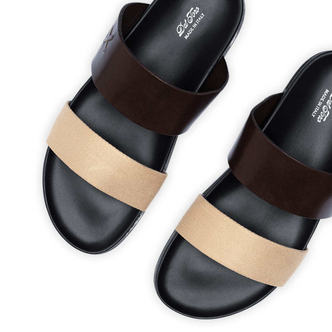Men's Brown And Tan Cinturini Sandal Men's Footwear by Del Toro Shoes – Don't Panic Shoes