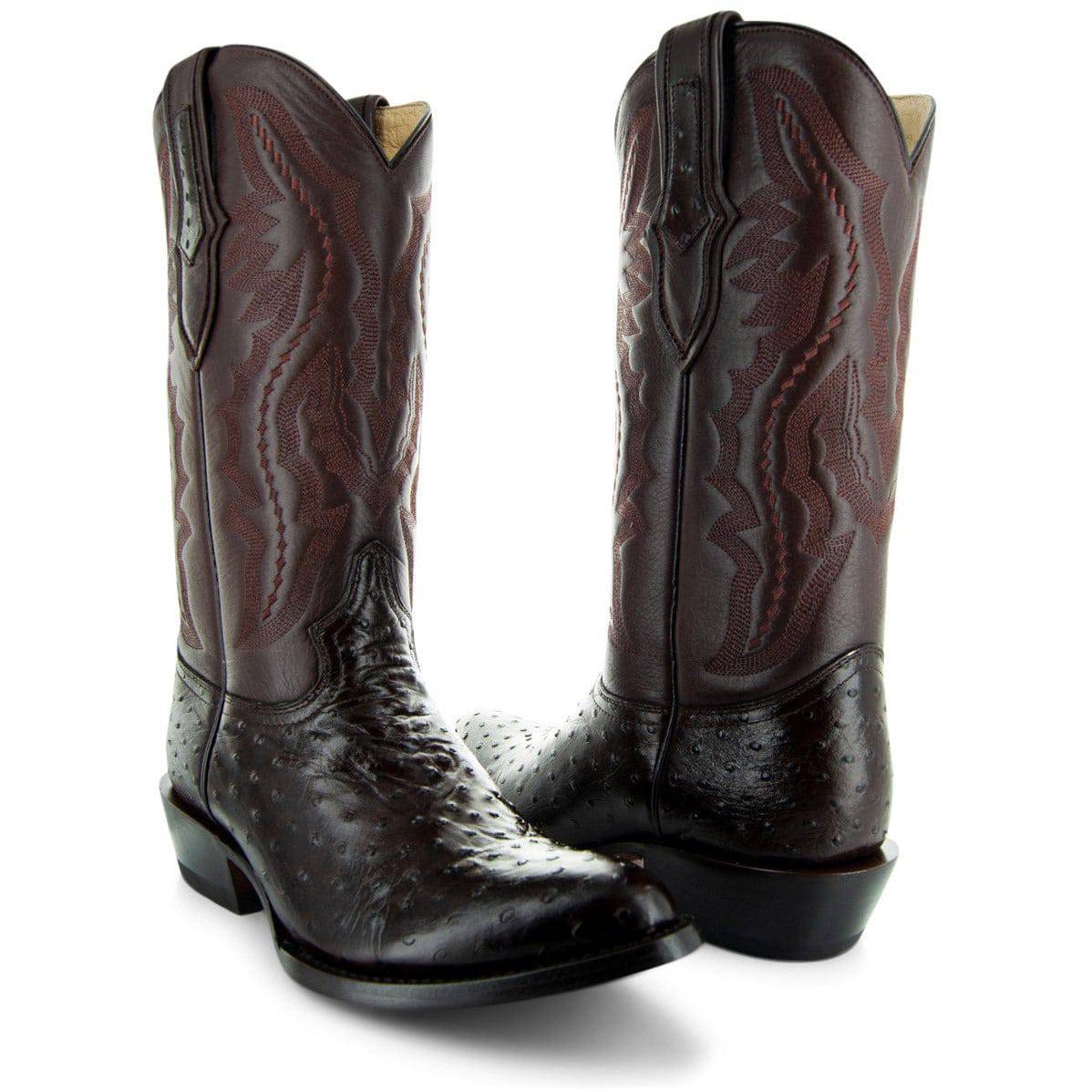 Men's Brown Ostrich Print Cowboy Boots (H7002) Cowboy Boots by Soto Boots – Don't Panic Shoes