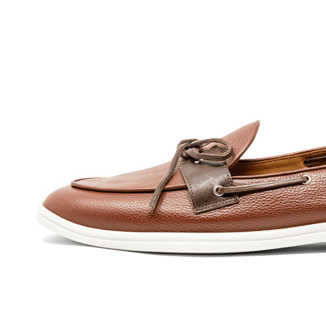 Men's Brown Pebbled Leather Barca Yacht Loafer Men's Footwear by Del Toro Shoes – Don't Panic Shoes