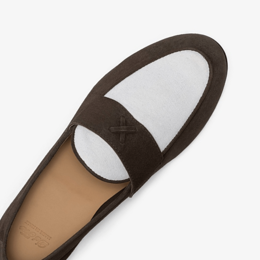 Men's Brown Suede And White Canvas Centesimo Men's Footwear by Del Toro Shoes – Don't Panic Shoes