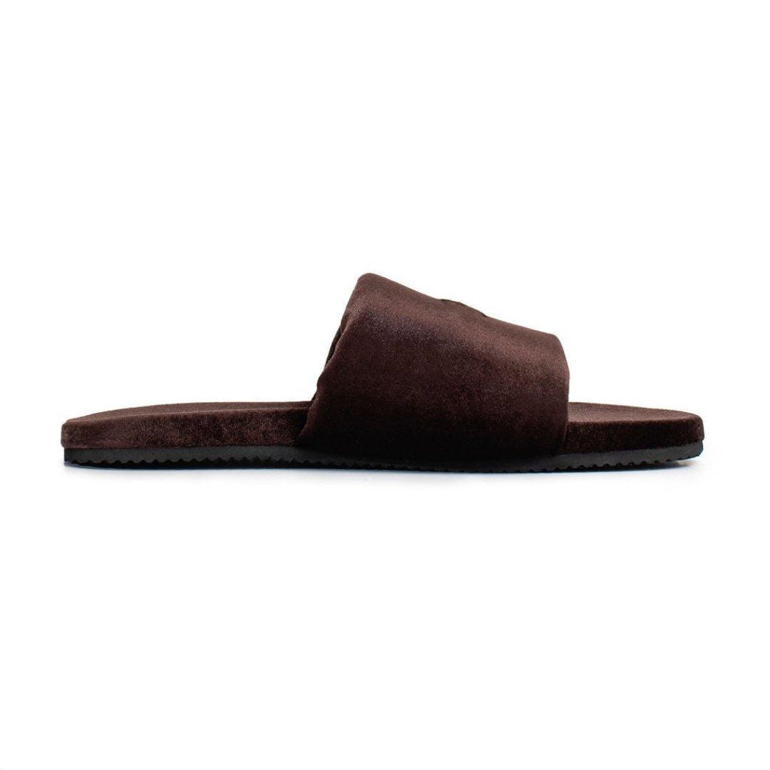 Men's Chocolate Brown Velvet House Slide Men's Footwear by Del Toro Shoes – Don't Panic Shoes