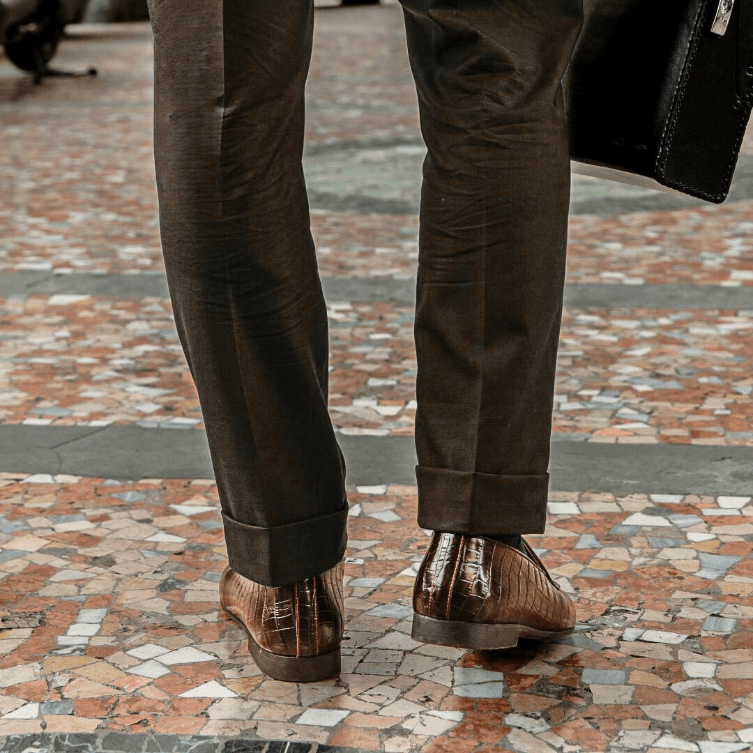 Men's Chocolate Full Croc Milano Loafer Men's Footwear by Del Toro Shoes – Don't Panic Shoes