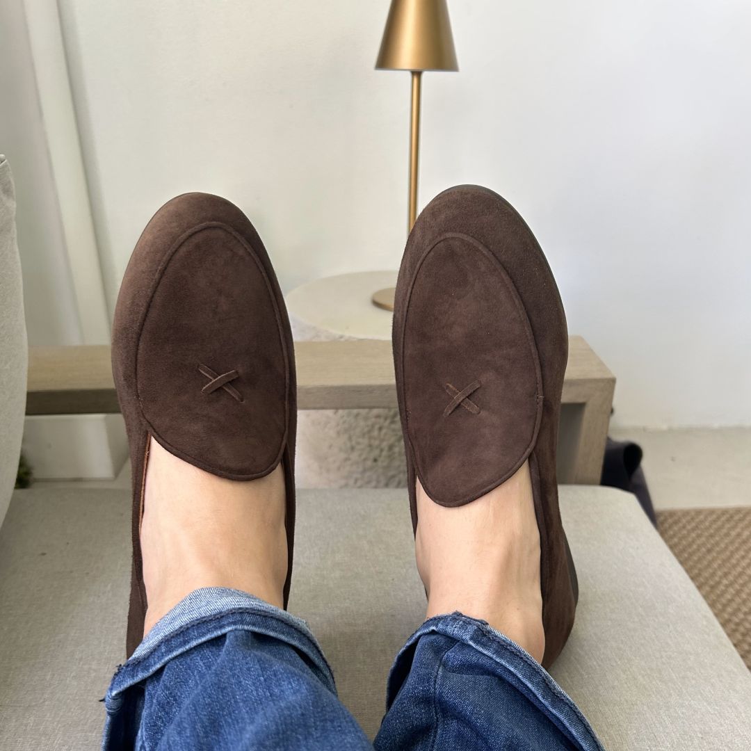 Men's Chocolate Suede Milano Loafer Men's Footwear by Del Toro Shoes – Don't Panic Shoes