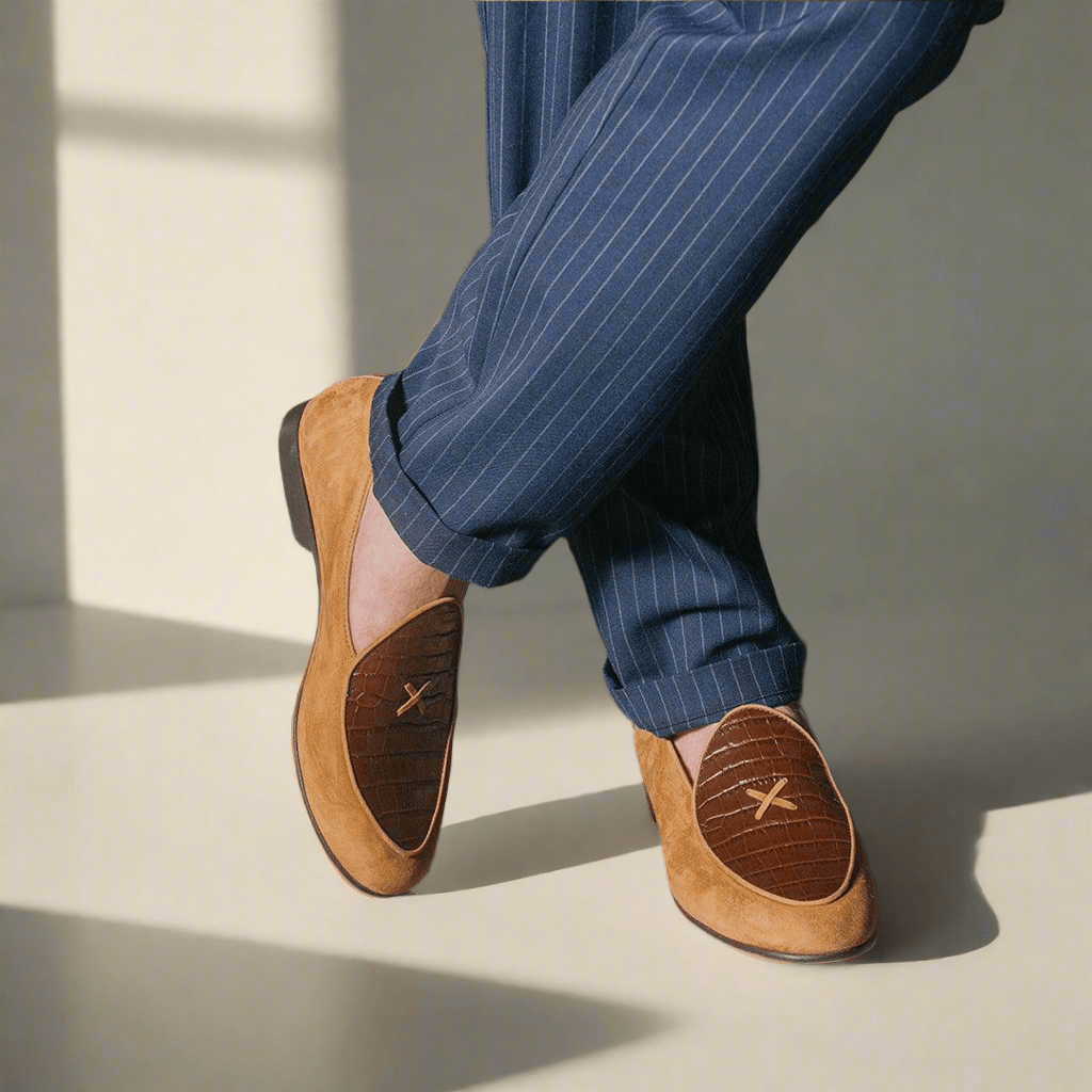 Men's Cognac Croc Milano Loafer Men's Footwear by Del Toro Shoes – Don't Panic Shoes