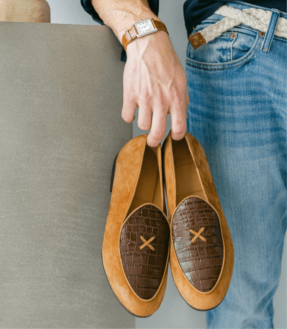 Men's Cognac Croc Milano Loafer Men's Footwear by Del Toro Shoes – Don't Panic Shoes