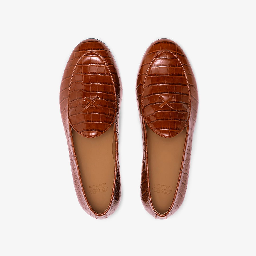 Men's Cognac Full Croc Milano Loafer Men's Footwear by Del Toro Shoes – Don't Panic Shoes