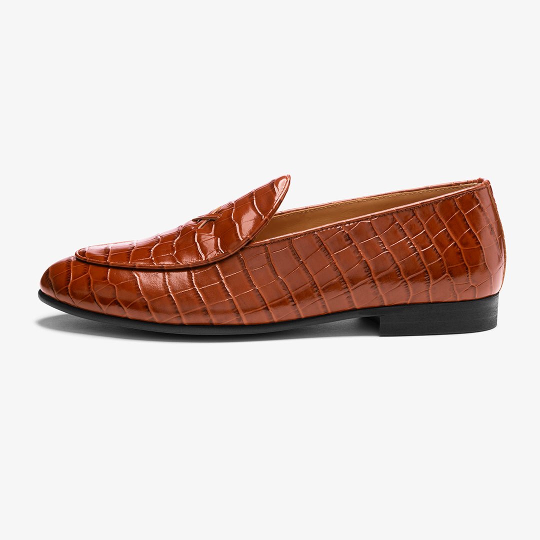 Men's Cognac Full Croc Milano Loafer Men's Footwear by Del Toro Shoes – Don't Panic Shoes