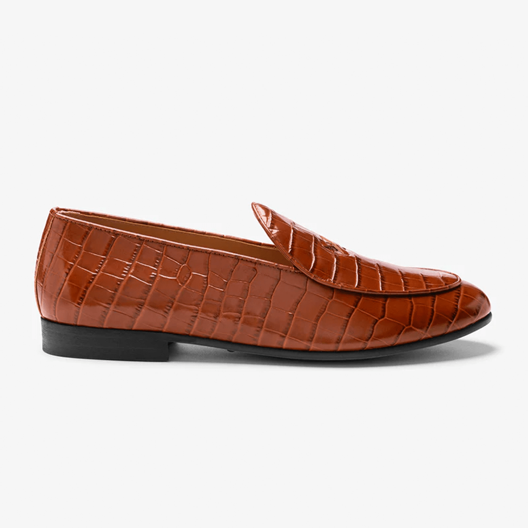 Men's Cognac Full Croc Milano Loafer Men's Footwear by Del Toro Shoes – Don't Panic Shoes