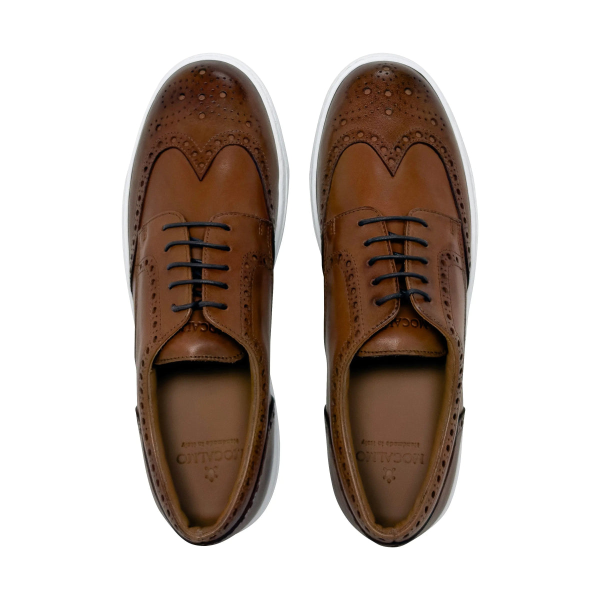 Men's Don Giovanni Wingtips - Cognac W/ White Sole Men's Sneakers by Mocalmo – Don't Panic Shoes