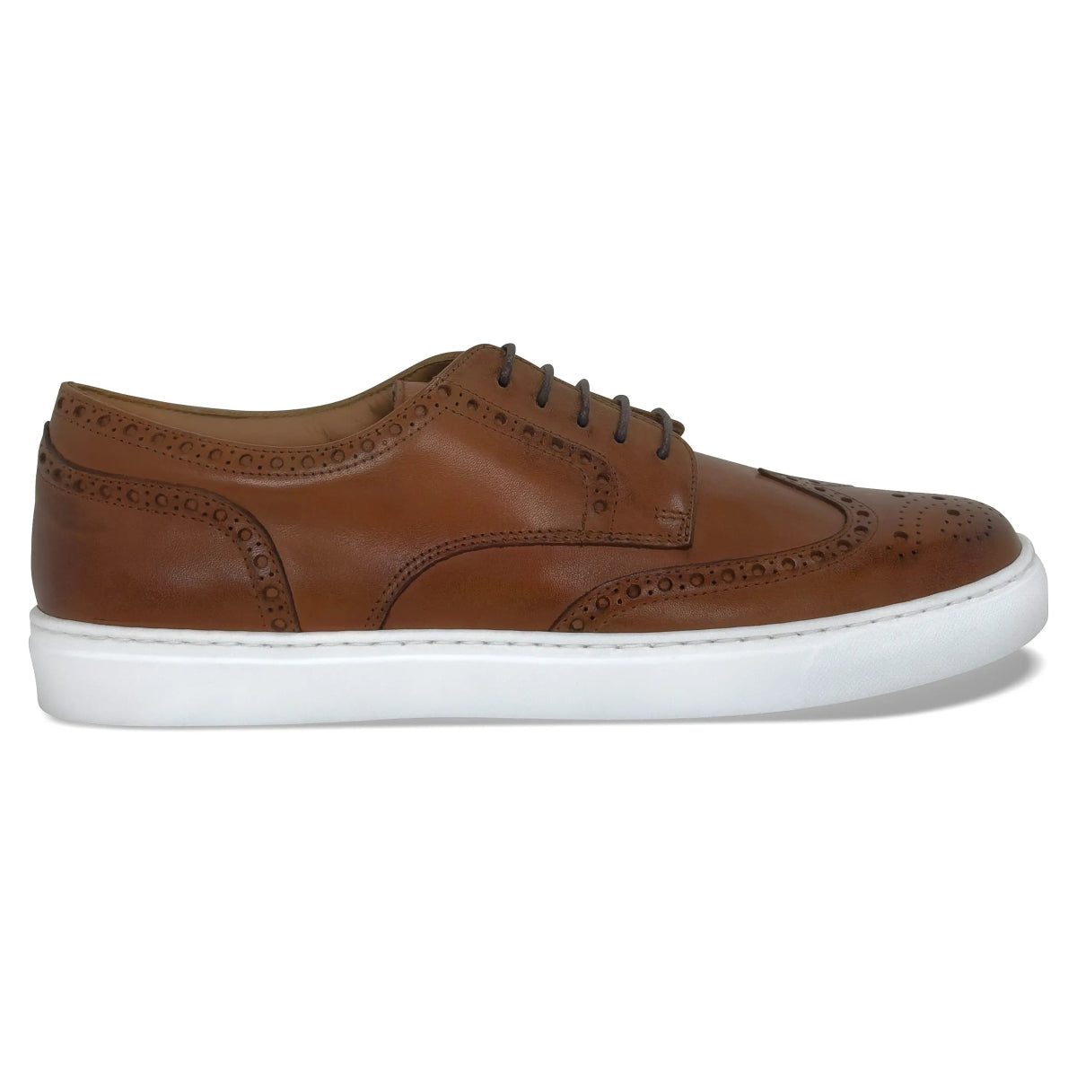 Men's Don Giovanni Wingtips - Cognac W/ White Sole Men's Sneakers by Mocalmo – Don't Panic Shoes