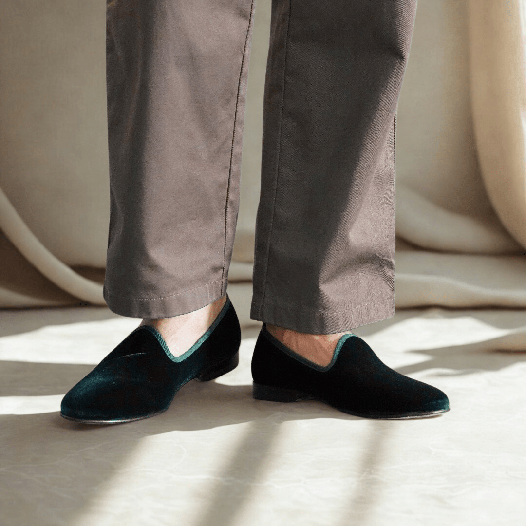 Men's Green Velvet Slipper Ii Men's Footwear by Del Toro Shoes – Don't Panic Shoes
