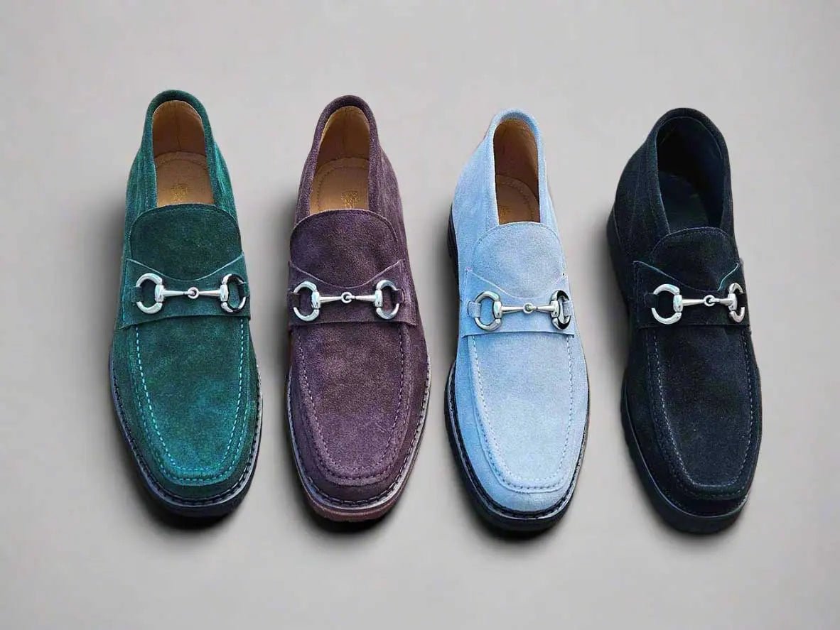 Men's Horsebit Suede Ankle Boot Classic Style And Comfort Shoes by Carrucci Shoes – Don't Panic Shoes