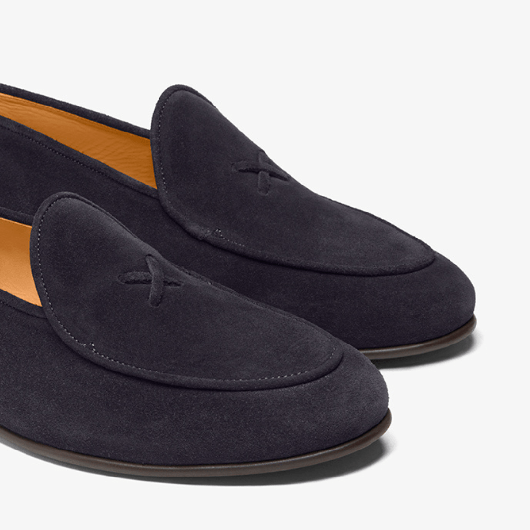 Men's Navy Suede Milano Loafer Men's Footwear by Del Toro Shoes – Don't Panic Shoes