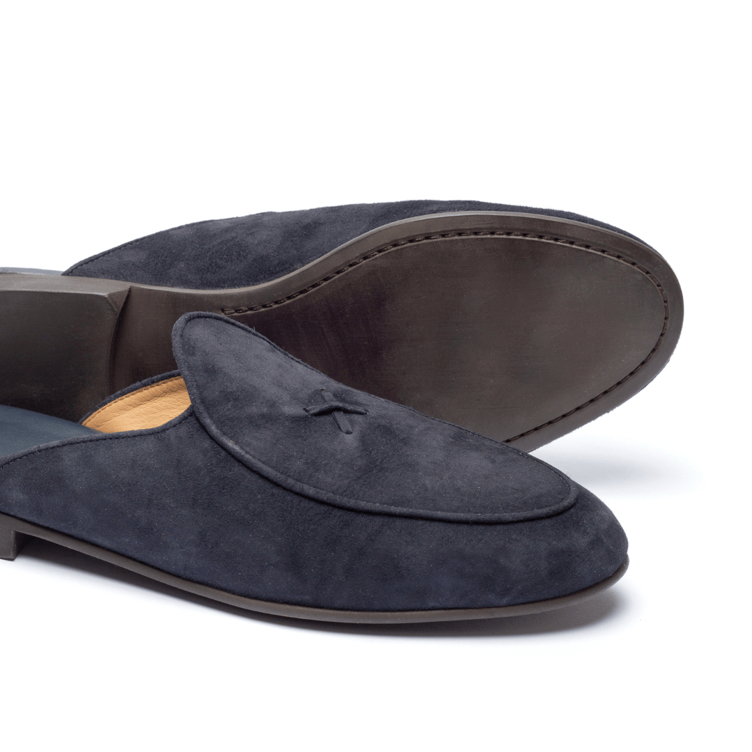Men's Navy Suede Milano Mule Men's Footwear by Del Toro Shoes – Don't Panic Shoes