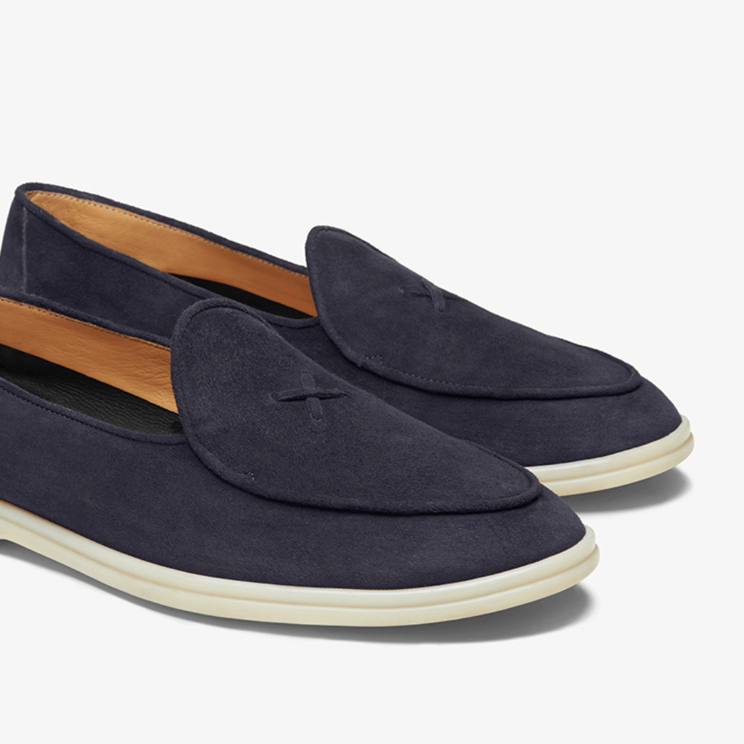 Men's Navy Suede Viaggio Loafer Men's Footwear by Del Toro Shoes – Don't Panic Shoes