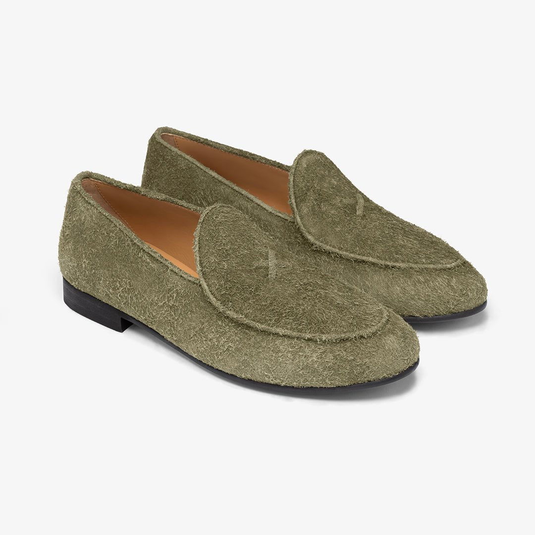 Men's Olive Textured Suede Milano Loafer Men's Footwear by Del Toro Shoes – Don't Panic Shoes