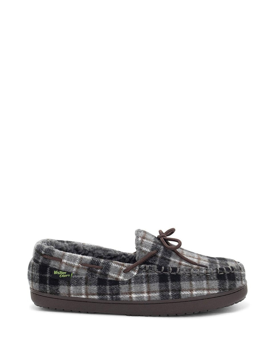 Men's Sumner Plaid Slipper - Gray Slippers by Western Chief Men's – Don't Panic Shoes