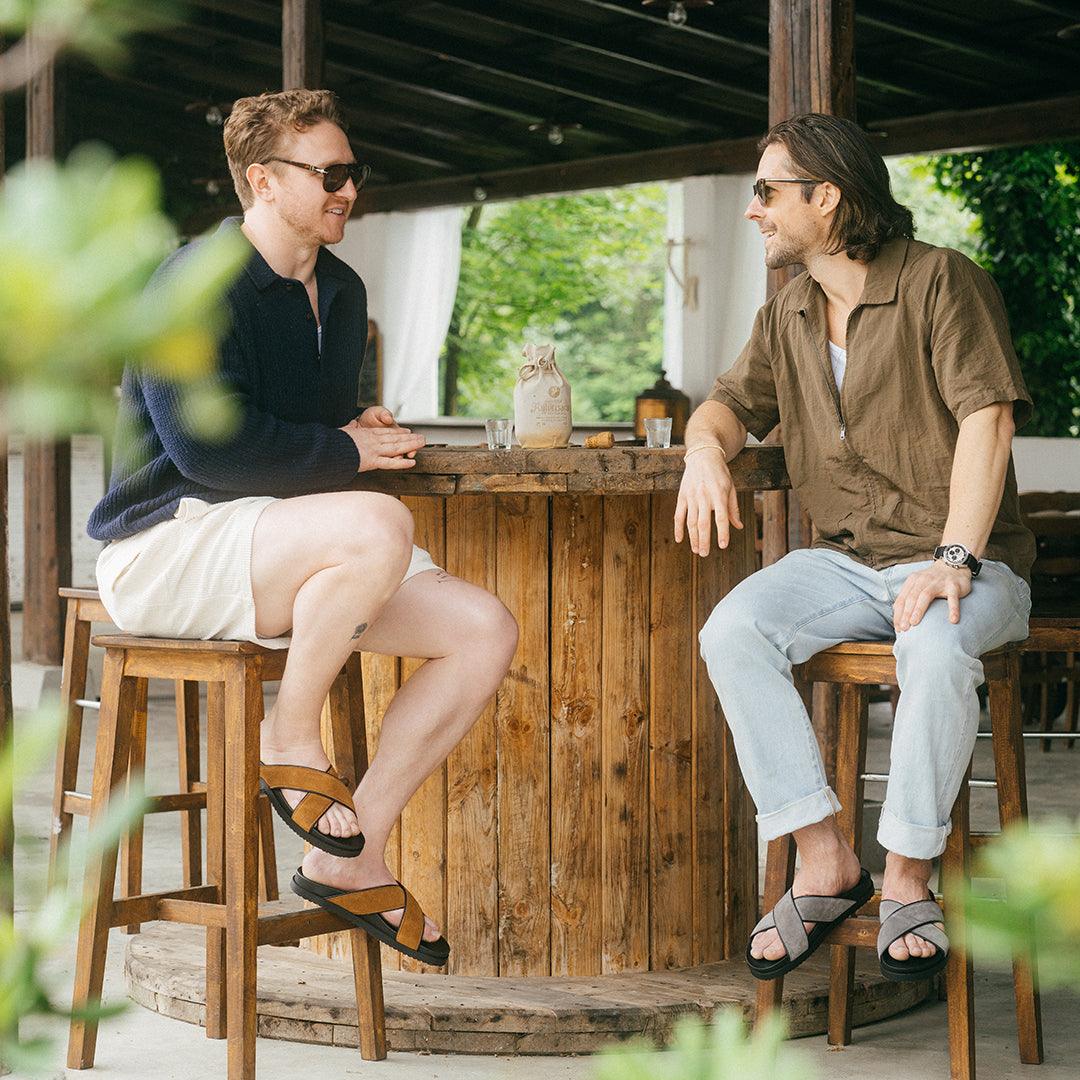 Men's Tan Amalfi Crossover Sandal Men's Footwear by Del Toro Shoes – Don't Panic Shoes