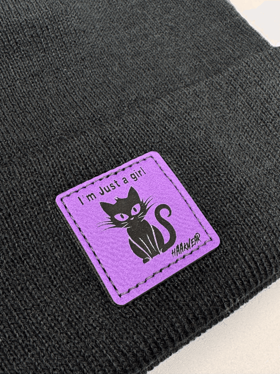 Meowgical Im Just A Girl Cat Beanie Halloween Knit Beanie by Haakwear Usa – Don't Panic Shoes