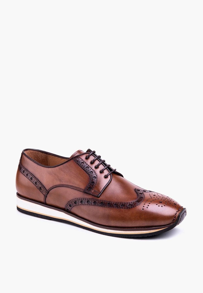 Milan Derby Sneaker Leather Cognac Classic Dress Comfort Men Shoes by Sepol Shoes – Don't Panic Shoes