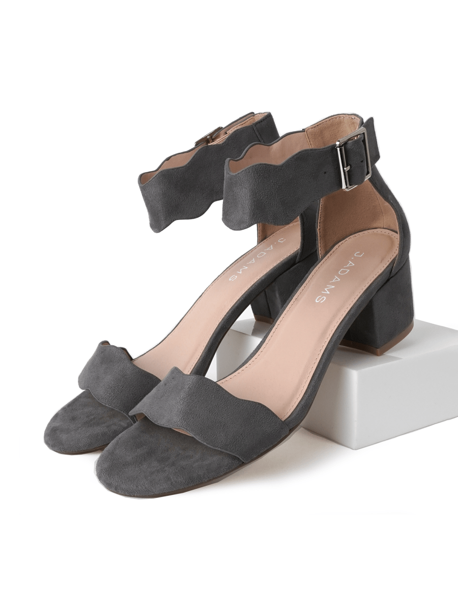 Mimi | Grey Suede Sandals by J.Adams – Don't Panic Shoes