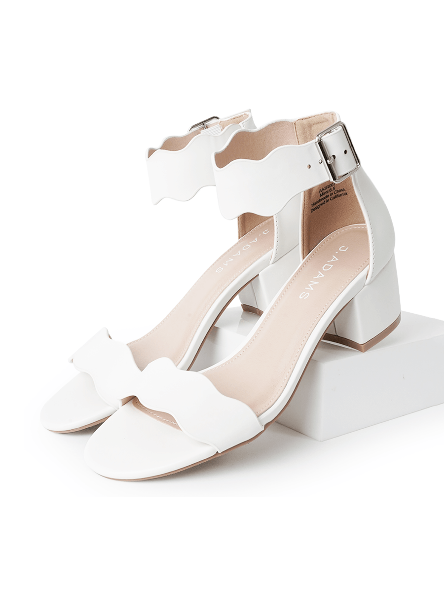 Mimi | White Sandals by J.Adams – Don't Panic Shoes