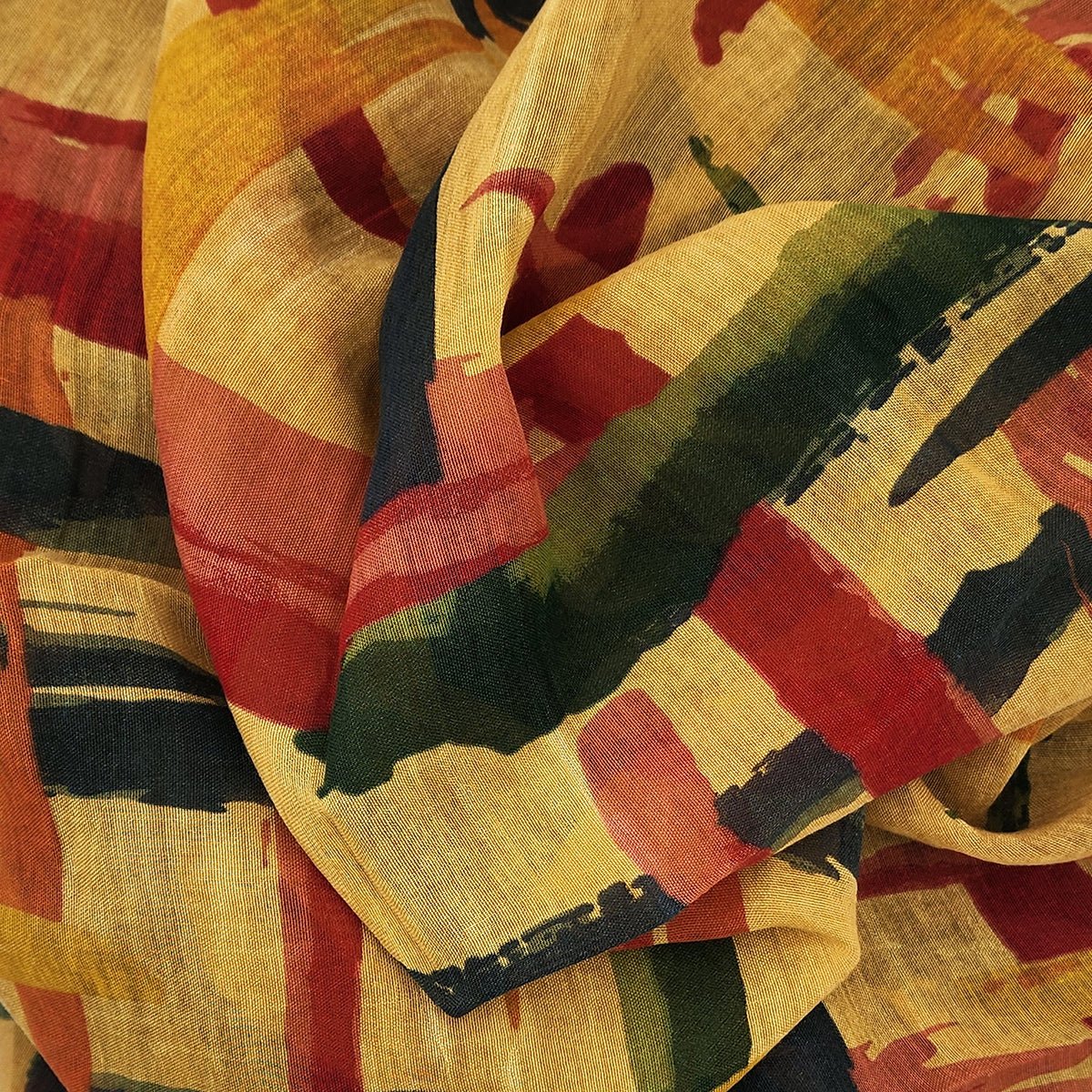 Miró 71 Art Inspired Print Bamboo Fiber Mustard Yellow Bamboo Scarves by Mar Soreli – Don't Panic Shoes