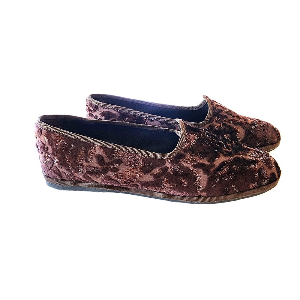 Moirette Burn Out Lurex Women’S Velvet Marrone Slip On by Mar Soreli – Don't Panic Shoes