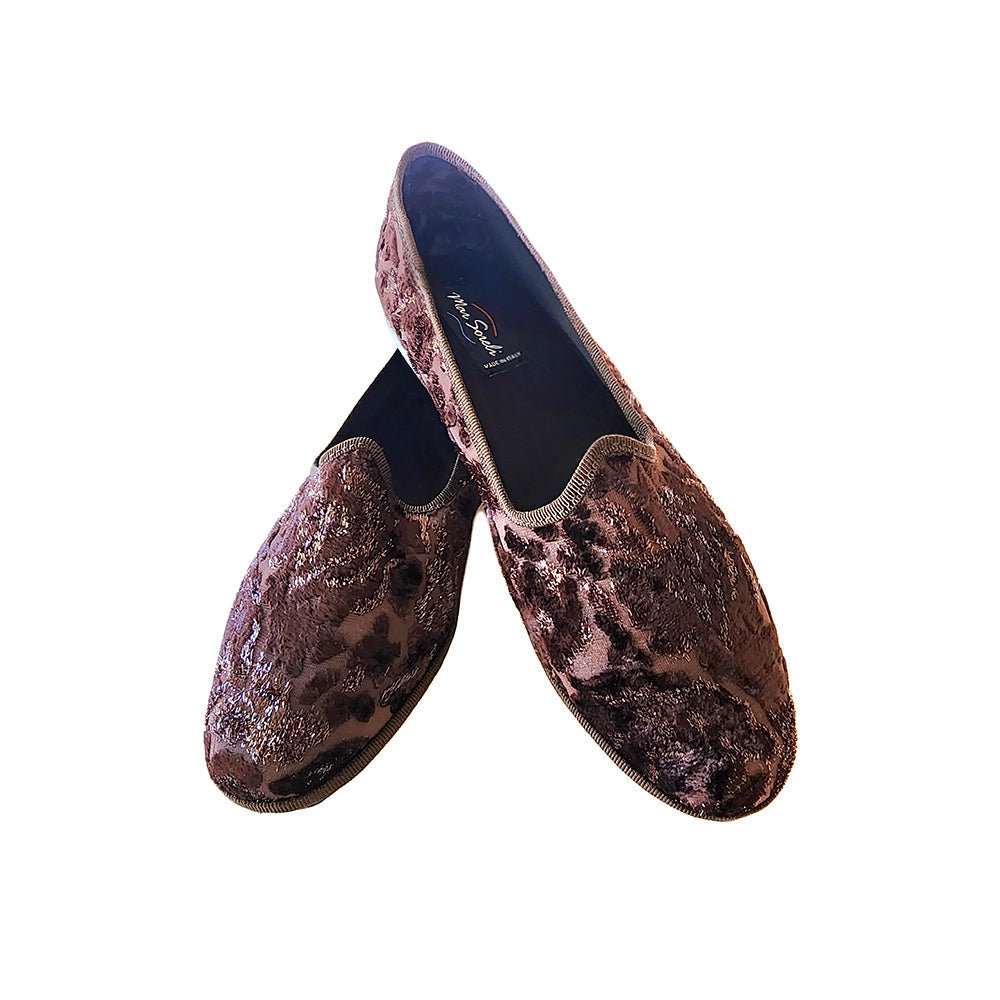 Moirette Burn Out Lurex Women’S Velvet Marrone Slip On by Mar Soreli – Don't Panic Shoes