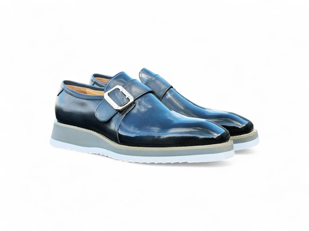 Monkstrap Slip On Classic Leather Patent Ks515 - 38p Shoes by Carrucci Shoes – Don't Panic Shoes
