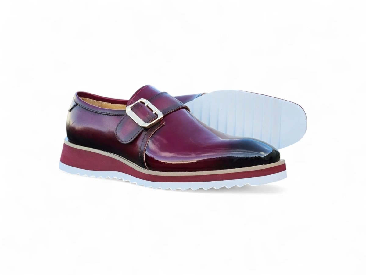 Monkstrap Slip On Classic Leather Patent Ks515 - 38p Shoes by Carrucci Shoes – Don't Panic Shoes