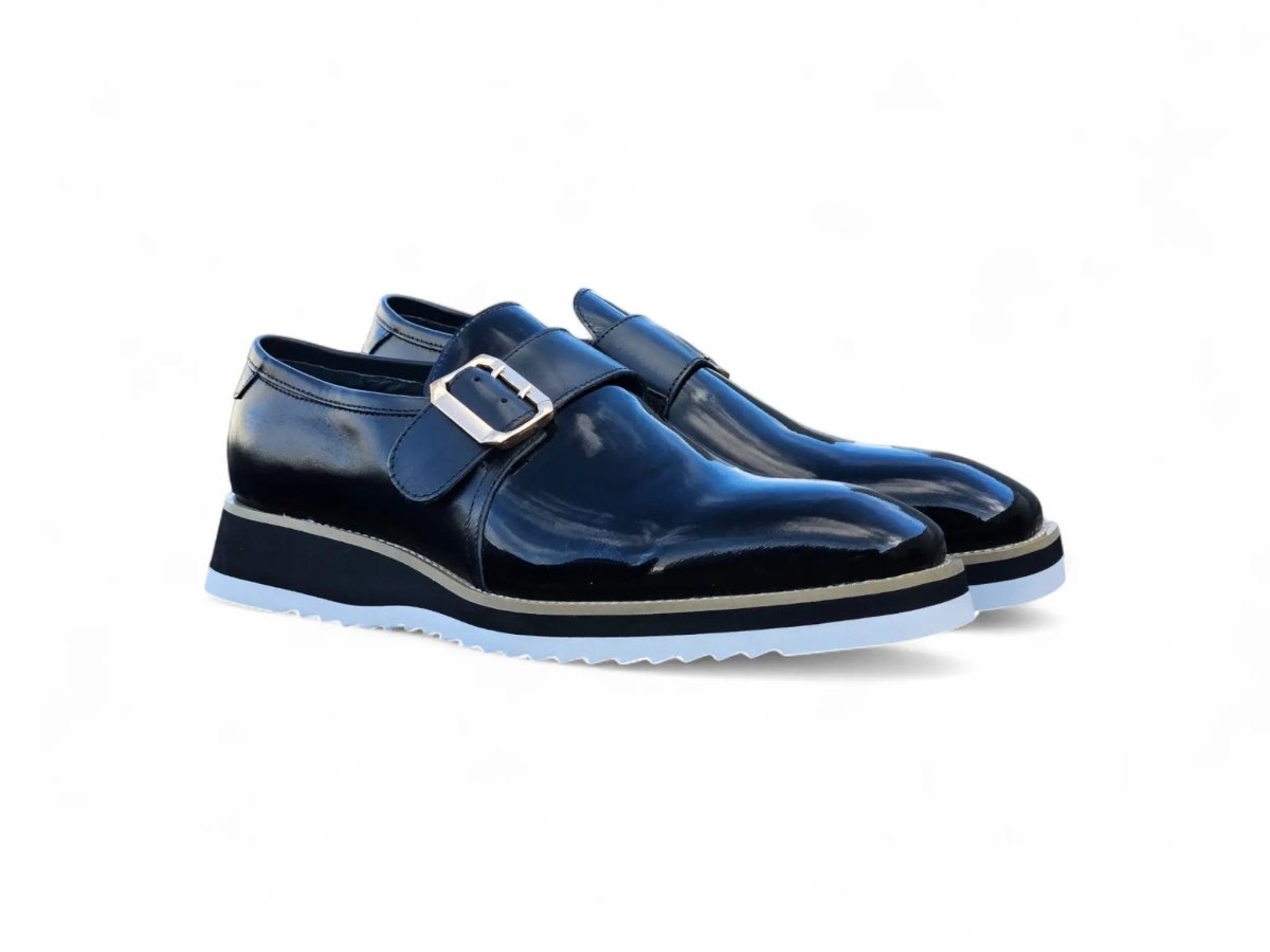 Monkstrap Slip On Classic Leather Patent Ks515 - 38p Shoes by Carrucci Shoes – Don't Panic Shoes