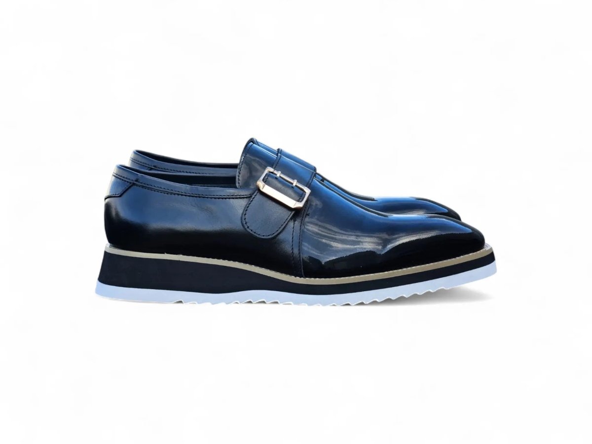 Monkstrap Slip On Classic Leather Patent Ks515 - 38p Shoes by Carrucci Shoes – Don't Panic Shoes
